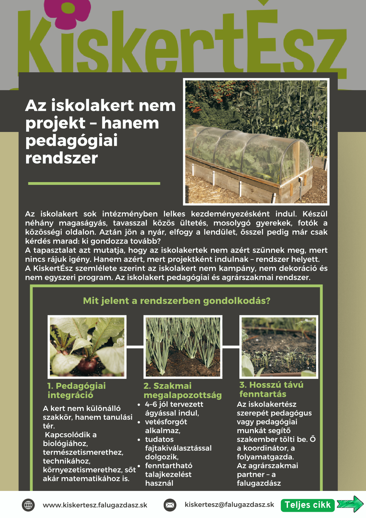 Az iskolakert nem projekt – hanem pedagógiai rendszer